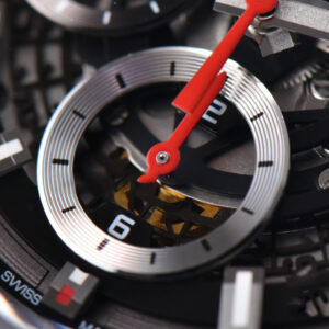 Calibre Heuer 01 Chrono XF 45MM PVD Skeleton Black Dial Red Hand Black Rubber Strap A1887 - Image 14