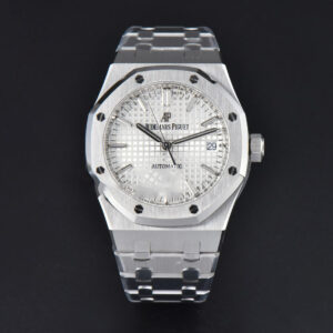 Royal Oak 37mm 15450 ZF White Textured Dial SS Bracelet SA3120 Super Clone