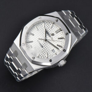 Royal Oak 37mm 15450 ZF White Textured Dial SS Bracelet SA3120 Super Clone - Image 3