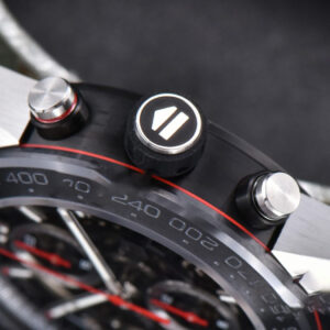 Calibre Heuer 01 Chrono XF 45MM PVD Skeleton Black Dial Red Hand Black Rubber Strap A1887 - Image 19