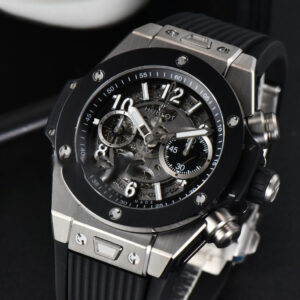 Big Bang Unico SS 45mm BBF Skeleton Dial Ceramic Bezel Black Rubber Strap A1280 - Image 19