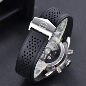 Calibre Heuer 01 Chrono XF 45MM PVD Skeleton Black Dial Black Rubber Strap A1887 - Image 17