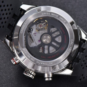 Calibre Heuer 01 Chrono XF 45MM PVD Skeleton Black Dial Black Rubber Strap A1887 - Image 21
