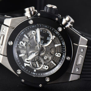 Big Bang Unico SS 45mm BBF Skeleton Dial Ceramic Bezel Black Rubber Strap A1280 - Image 27