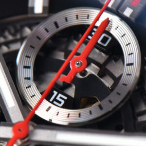 Calibre Heuer 01 Chrono XF 45MM Skeleton Dial Red Hand Red Rubber Strap A1887 - Image 7