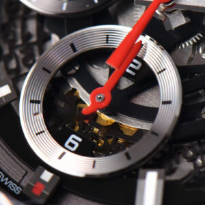 Calibre Heuer 01 Chrono XF 45MM Skeleton Dial Red Hand Red Rubber Strap A1887 - Image 9