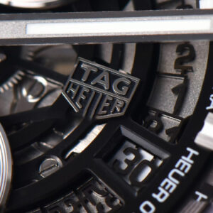 Calibre Heuer 01 Chrono XF 45MM Skeleton Dial Red Hand Red Rubber Strap A1887 - Image 10