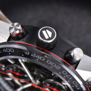 Calibre Heuer 01 Chrono XF 45MM Skeleton Dial Red Hand Red Rubber Strap A1887 - Image 14