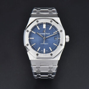 Royal Oak 37mm 15450 ZF Blue Textured Dial SS Bracelet SA3120 Super Clone