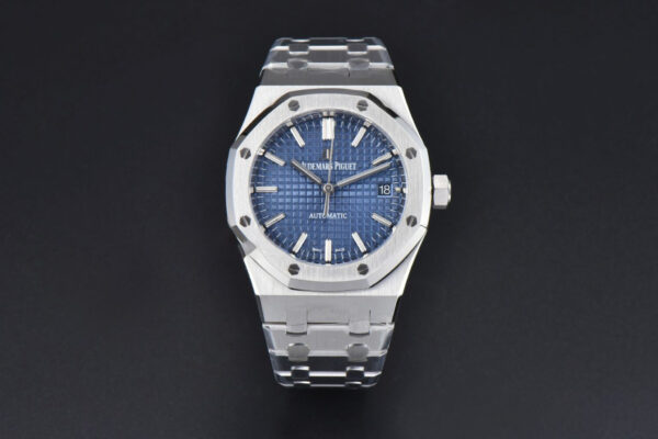 Royal Oak 37mm 15450 ZF Blue Textured Dial SS Bracelet SA3120 Super Clone