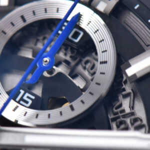 Calibre Heuer 01 Chrono XF 45MM PVD Skeleton Dial Blue Hand Blue Rubber Strap A1887 - Image 8