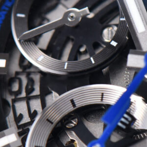Calibre Heuer 01 Chrono XF 45MM PVD Skeleton Dial Blue Hand Blue Rubber Strap A1887 - Image 9