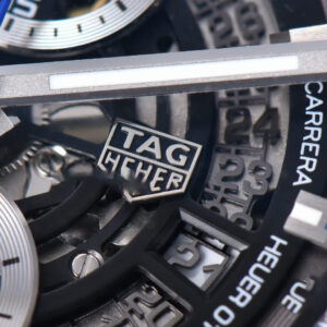 Calibre Heuer 01 Chrono XF 45MM PVD Skeleton Dial Blue Hand Blue Rubber Strap A1887 - Image 11