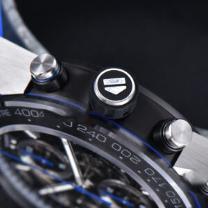 Calibre Heuer 01 Chrono XF 45MM PVD Skeleton Dial Blue Hand Blue Rubber Strap A1887 - Image 15