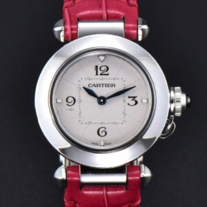 Pasha Ladies AF 30MM White Dial Rose Red Leather Strap Jap Quartz