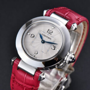 Pasha Ladies AF 30MM White Dial Rose Red Leather Strap Jap Quartz - Image 19