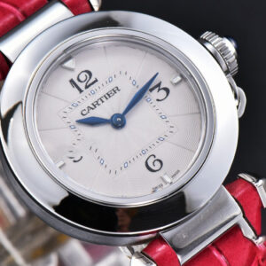 Pasha Ladies AF 30MM White Dial Rose Red Leather Strap Jap Quartz - Image 25