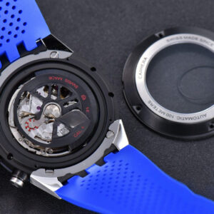 Calibre Heuer 01 Chrono XF 45MM PVD Skeleton Dial Blue Hand Blue Rubber Strap A1887 - Image 23