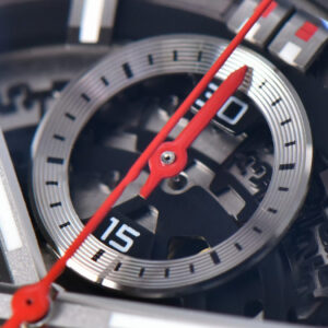 Calibre Heuer 01 Chrono XF 45MM PVD Skeleton Dial Red Hand SS Bracelet A1887 - Image 8