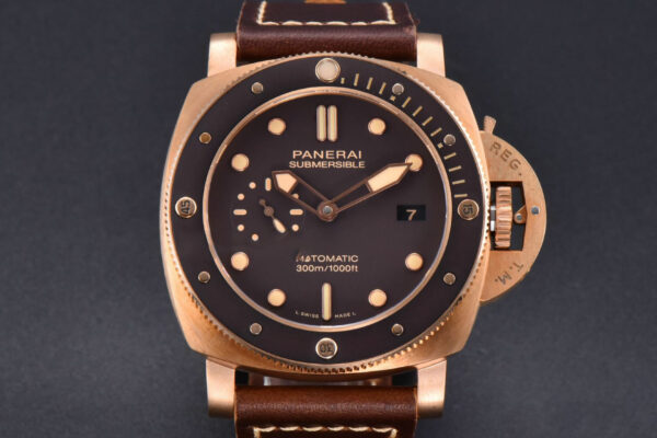 PAM968 47mm Bronzo VSF Brown Ceramic Bezel and Dial Brown Leather Strap 9010