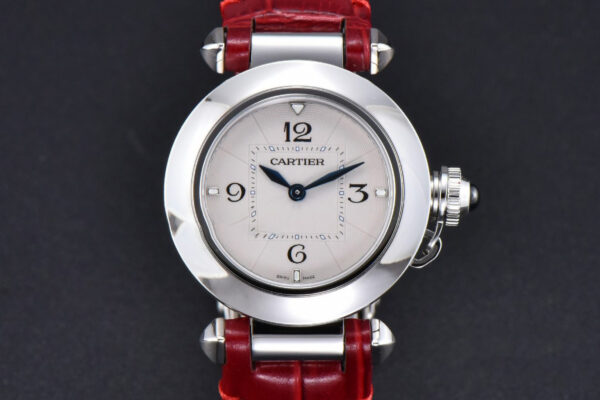 Pasha Ladies AF 30MM White Dial Red Leather Strap Jap Quartz