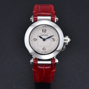 Pasha Ladies AF 30MM White Dial Red Leather Strap Jap Quartz - Image 18