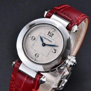 Pasha Ladies AF 30MM White Dial Red Leather Strap Jap Quartz - Image 19
