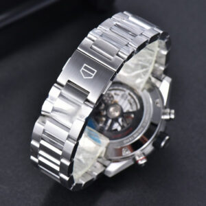 Calibre Heuer 01 Chrono XF 43MM PVD Black Dial SS Bracelet A1887 - Image 6