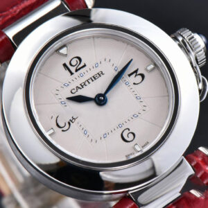Pasha Ladies AF 30MM White Dial Red Leather Strap Jap Quartz - Image 25