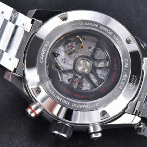 Calibre Heuer 01 Chrono XF 43MM PVD Black Dial SS Bracelet A1887 - Image 9