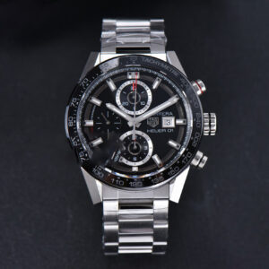 Calibre Heuer 01 Chrono XF 43MM PVD Black Dial SS Bracelet A1887 - Image 13