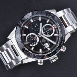 Calibre Heuer 01 Chrono XF 43MM PVD Black Dial SS Bracelet A1887 - Image 14