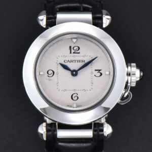 Pasha Ladies AF 30MM White Dial Black Leather Strap Jap Quartz