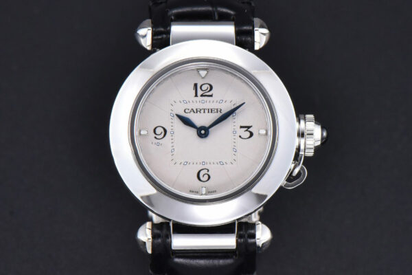 Pasha Ladies AF 30MM White Dial Black Leather Strap Jap Quartz