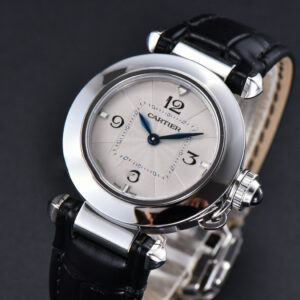 Pasha Ladies AF 30MM White Dial Black Leather Strap Jap Quartz - Image 6