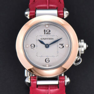 Pasha Ladies AF 30MM RG White Dial Rose Red Leather Strap Jap Quartz