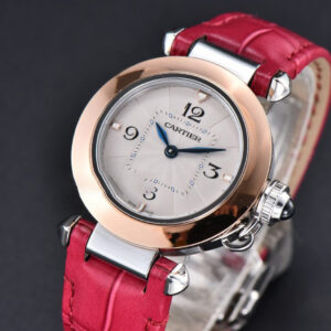 Pasha Ladies AF 30MM RG White Dial Rose Red Leather Strap Jap Quartz - Image 20