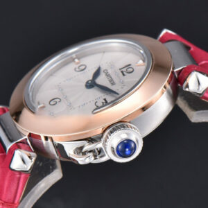 Pasha Ladies AF 30MM RG White Dial Rose Red Leather Strap Jap Quartz - Image 25