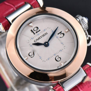 Pasha Ladies AF 30MM RG White Dial Rose Red Leather Strap Jap Quartz - Image 26