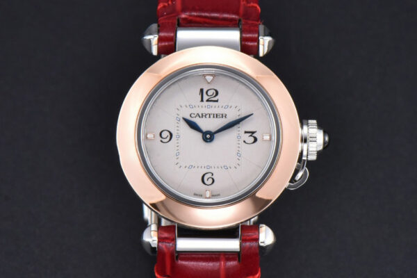 Pasha Ladies AF 30MM RG White Dial Red Leather Strap Jap Quartz