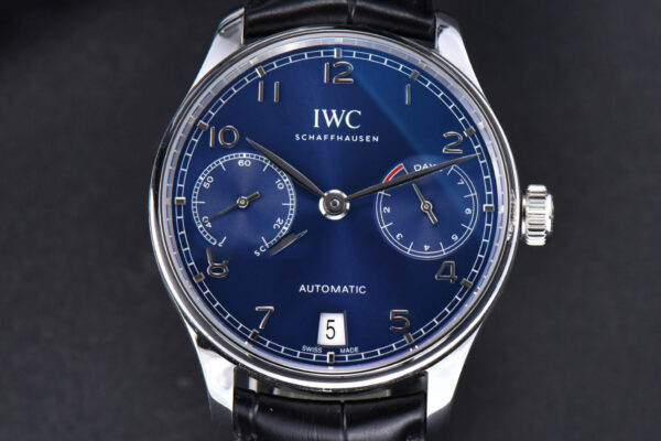 Portuguese Real PR IW500710 ZF 42MM Blue Dial Black Leather Strap A51011
