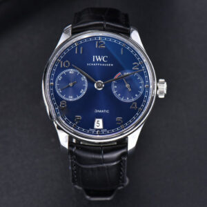 Portuguese Real PR IW500710 ZF 42MM Blue Dial Black Leather Strap A51011 - Image 16