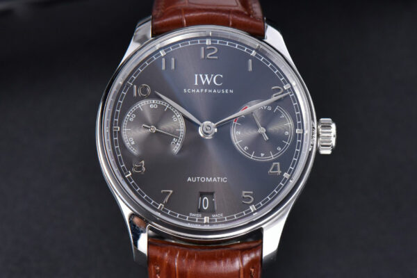 Portuguese Real PR IW500106 ZF 42MM Gray Dial Brown Leather Strap A51011