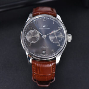 Portuguese Real PR IW500106 ZF 42MM Gray Dial Brown Leather Strap A51011 - Image 4