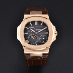 Nautilus 5712/R 41mm PPF RG Brown Dial Brown Leather Strap A240 Super Clone V2