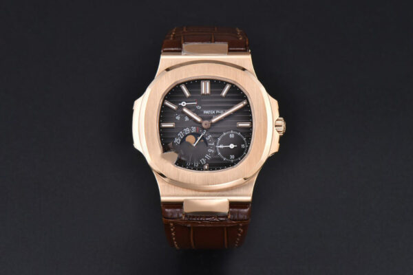 Nautilus 5712/R 41mm PPF RG Brown Dial Brown Leather Strap A240 Super Clone V2