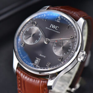Portuguese Real PR IW500106 ZF 42MM Gray Dial Brown Leather Strap A51011 - Image 5