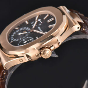 Nautilus 5712/R 41mm PPF RG Brown Dial Brown Leather Strap A240 Super Clone V2 - Image 7