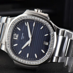 Nautilus 7118 Ladies 3KF 35MM Diamond Blue Dial SS Bracelet 324CS - Image 8