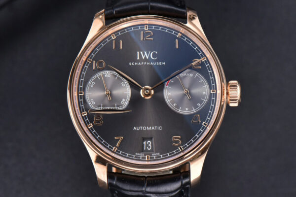 Portuguese Real PR IW500702 ZF 42MM RG Gray Dial Brown Leather Strap A51011
